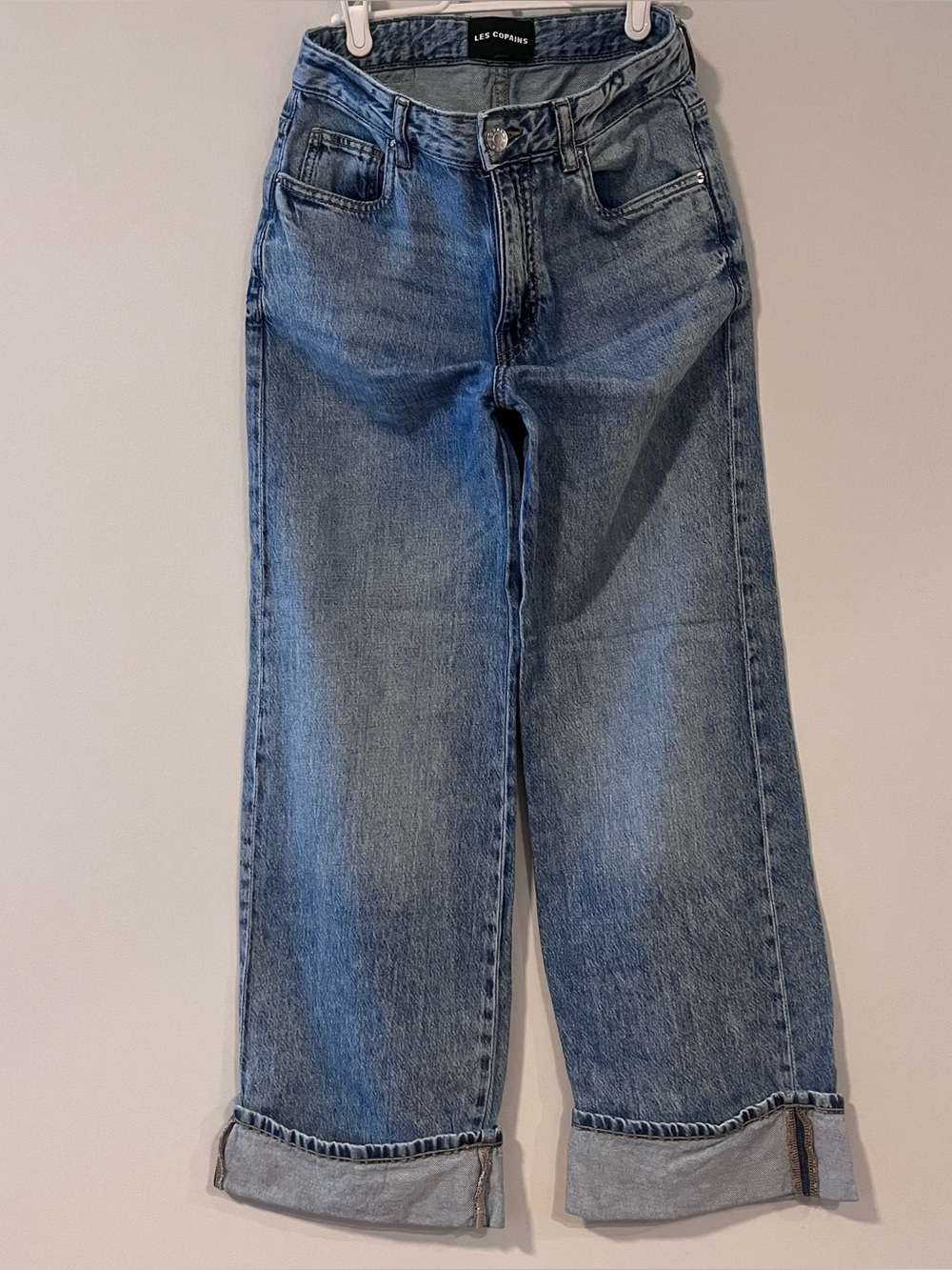 Les Copains Women’s Relaxed Blue Wide-Leg Jeans